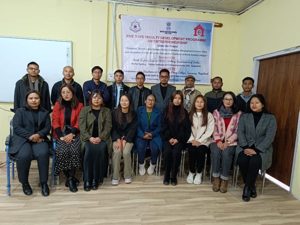 Attendees of the five- day Faculty Development Programme on Entrepreneurship conducted at Sao Chang College Tuensang from February 19-23. (Photo Courtesy: SCC)